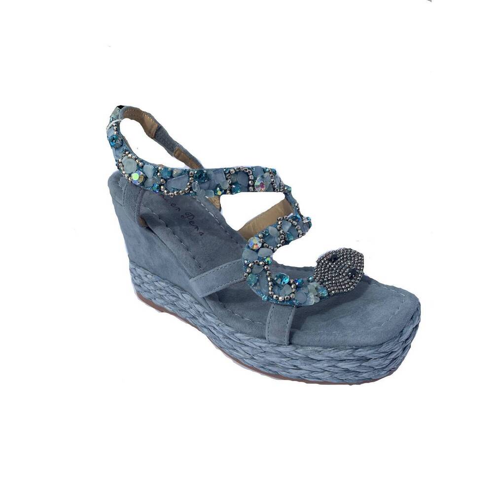 NEW ALMA EN PENA women's zafiro wedge sandals in jean